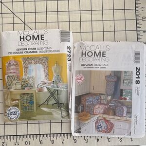 McCall’s Home Decorating Patterns Lot – Kitchen & Sewing Room Essentials – Uncut